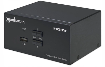KVM-перемикач Manhattan 2-портовий Dual-Monitor HDMI (153522)