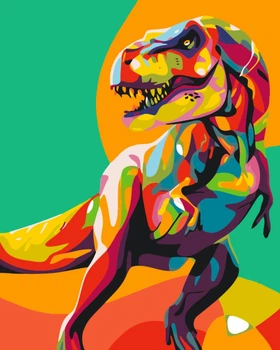 Картина по номерам Радужный тиранозавр (BS35668) Brushme 40x50 см