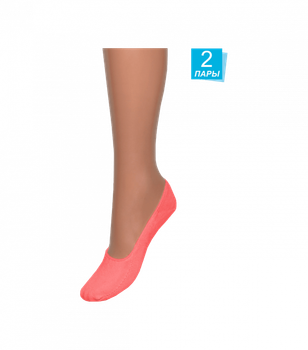 Однотонный подследник (следок) FOOTIES - 2 пары - Giulia - FOOTIES-03 - One Size - Peach