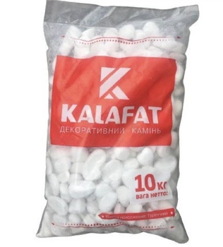 Декоративный Камень Белая Марморная галька, 10кг, фр 20-30мм, Kalafat