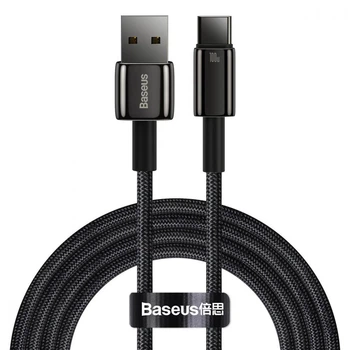 Кабель для быстрой зарядки Baseus Tungsten Gold Fast Charging USB to Type-C 100W 2м Черный