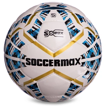 М'яч футбольний професійний Soccermax IMS 0004 розмір №5 White-Blue-Gold