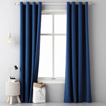 Готова штора Room99 Aura 140 х 250 см на люверсах (8362109020) темно-синя