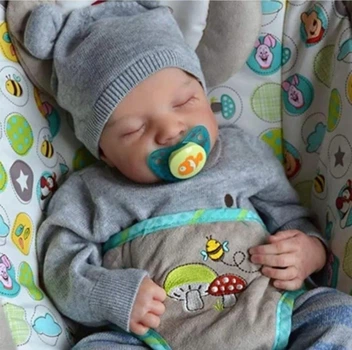 Лялька реалістична реборн Levi Reborn 45см сплячий малюк нова колекція вініл силікон 6315
