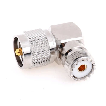 Переходник антенный&nbsp;UHF Male-Female (PL-239, SO-239) угловой 90° соединитель адаптер для антенн, радиостанций
