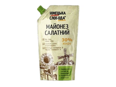 Майонезний соус Німецька слобода Салатний 500г 30% дой-пак