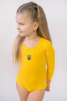 Спортивний купальник для гімнастики танців хореографії 116 жовтий