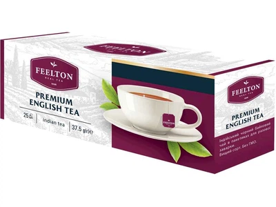 Чай пакетований чорний FEELTON 25 пакетиків Premium English Tea 2г