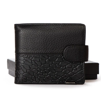 Мужской кожаный кошелек BE BRETTON 408L black