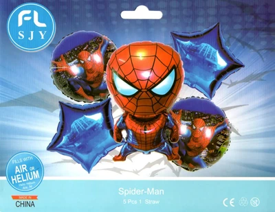 Набор фольгированных шариков Spider-Man Человек-Паук, 5 шт.