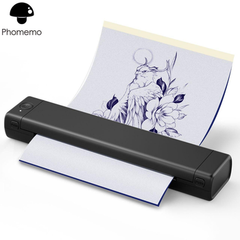 Портативний бездротовий А4 термо принтер Phomemo M08F, Bluetooth, 1200mAh батарея (підходить для тату та документів) Black