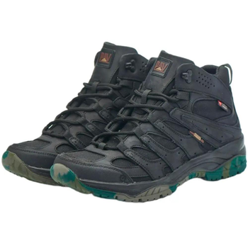 Берці демісезонні тактичні черевики PAV 507 чорні шкіряні з мембраною Winterfrost 45