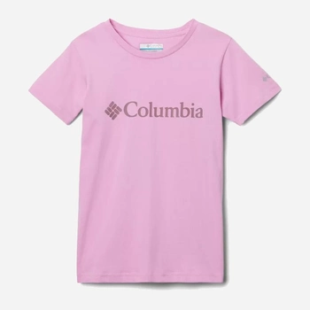 Koszulka dziecięca dla dziewczynki Columbia Mission Lake Short Sleeve Graphic Shirt 1989791561 132 cm (S) Różowa (195980282376)