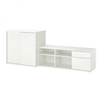 Комбінація полиць IKEA TV VIHALS, білий, 242х37х90 см, 494.406.01