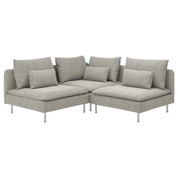 Кутовий диван IKEA SÖDERHAMN, 3-місний, Viarp бежевий, коричневий, 293.058.83