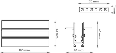 Szyna 1-fazowa magnetyczna podtynkowa DPM M-Line 1 m czarna (MTL-R-1-B)