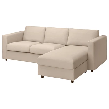 3-місний диван із кушеткою IKEA VIMLE ВІМЛЕ, ХАЛЛАРП бежевий, 193.991.27