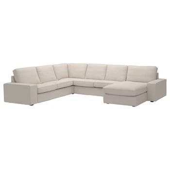 Угловий диван 5o з шезлонгом IKEA KIVIK КІВІК, Світло-бежевий трезунд, 694.828.69
