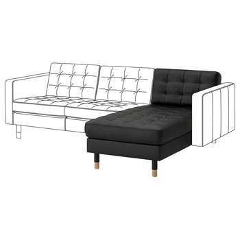 Кушетка IKEA LANDSKRONA ЛАНДСКРУНА, додаткове ліжко, ГРАНН, Бомстад чорний, деревина, 491.240.37