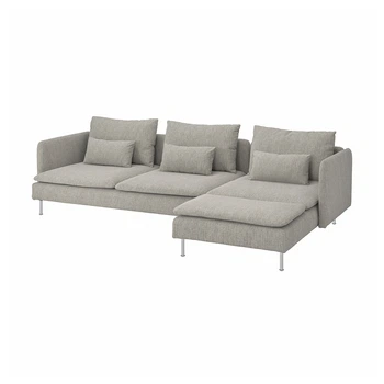 4-місний диван IKEA SÖDERHAMN, з кушеткою, Viarp бежевий, коричневий, 995.344.28