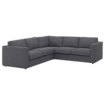 Кутовий диван IKEA VIMLE ВІМЛЕ, 4-місний, ГУННАРЕД класичний сірий, 693.994.79