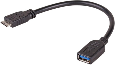 Kabel adapter Akyga USB Type-A - micro-USB Type-B F/M 15 cm Black (AK-AD-30)