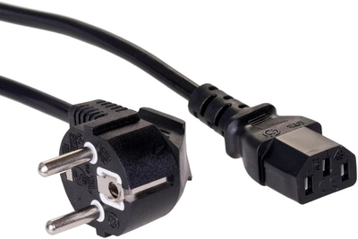Kabel zasilający Akyga IEC C13 - CEE 7/7 1.5 m Black (AK-PC-01C)