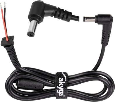 Kabel zasilający Akyga Power DC connector 5.5 x 2.5 mm 1.2 m Black (AK-SC-01)