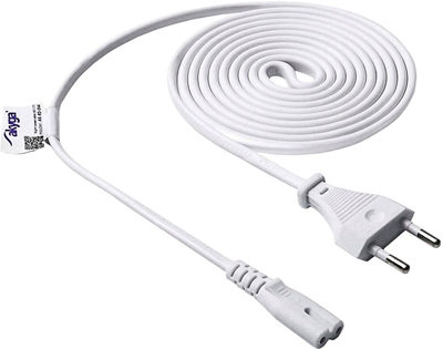 Kabel zasilający Akyga CCA CEE 7/16 - IEC-C7 1.5 m White (AK-RD-06A)