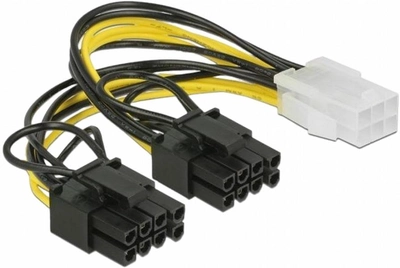 Kabel Delock PCI Express 6-pin 2 x 8-pin 0.2 m Black (4043619834334)