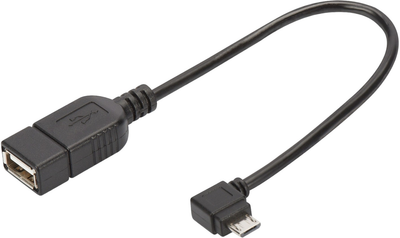 Kabel Assmann USB Type-A - micro-USB M/F 0.15 m Black (AK-300313-002-S)