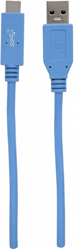 Кабель Manhattan USB Type-C 0.15 м Blue (0766623353540)