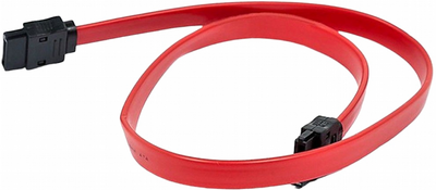 Кабель кутовий Lanberg SATA II metal clips F/F 1 м Red (CA-SASA-13CC-0100-R)