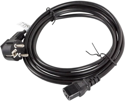 Kabel zasilający Lanberg CEE 7/7 - IEC-C13 3 m Black (CA-C13C-12CC-0030-BK)