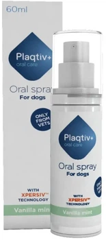 Спрей для догляду за ротовою порожниною собак Plaqtivplus Oral Care Oral Spray Vanilla Mint 60 мл (5055037403343) (8887)