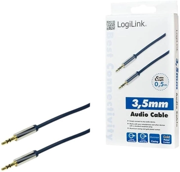 Кабель Logilink Mini Jack 3.5 мм - Mini Jack 3.5 мм 0.5 м Blue (CA10050)