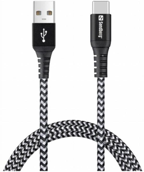 Kabel Sandberg USB Type-C - USB Type-A 1 m Black (5705730441363)