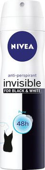 Antyperspirant NIVEA Black and White pure niewidzialny w sprayu 48 godzin 150 ml (4005900043191)