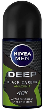 Antyperspirant NIVEA Deep Black Carbon Amazonia roll - on 48 godzin dla mężczyzn 50 ml (40063096)
