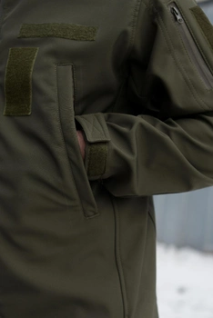 Тактическая мужская куртка Soft shell на молнии с капюшоном водонепроницаемая S олива 00006