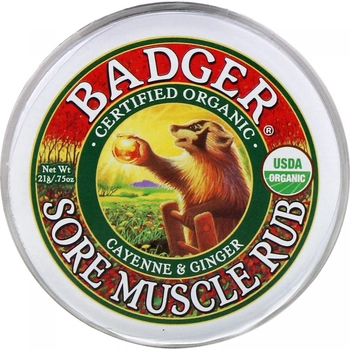 Бальзам від болю в м'язах кайенський перець та імбир Badger Company (Sore Muscle Rub) 21 г
