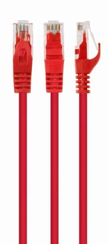 Патч корд Cablexpert PP6U-0.25M/R, UTP, категорія. 6, литий, 50u" штекер із фіксатором, 0.25 м, червоний