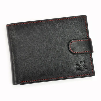 Чоловічий шкіряний гаманець Money Kepper CC 5602B чорний + червоний