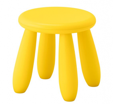 Табурет детский IKEA МАММУТ, внутренности, вне, желтый, 203.823.24