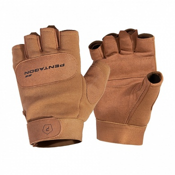 Рукавиці тактичні безпалі Pentagon Duty Mechanic 1/2 Gloves Coyote M