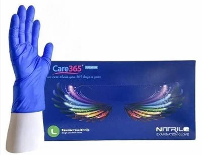 Перчатки Нитрил CARE 365 L Синие (100шт/50пар)