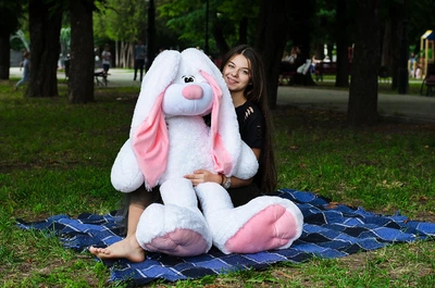 Мягкая игрушка Плюшевый зайчик Плюшевый кролик My Best Friend Кнопа 120 см Белый
