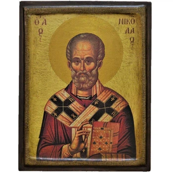 Икона "Святой Николай" на дереве 15х20 см