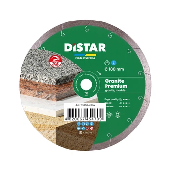 Круг алмазний відрізний 1A1R 180x1,6x8,5x25,4 Granite Premium Distar (11320061014)