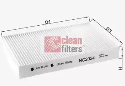 Фильтр салона Kangoo 97-/Clio 98-05/Megane 96-03 (-AC), CLEAN FILTERS (NC2024)